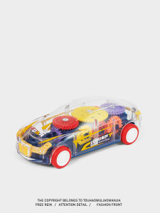 Transparent Gear Car Sliding Inertia-resistant Educational Cartoon Toy Car Number One Home Fun Play for All Ages Boys Girls