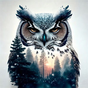 HUACAN Diamond Painting News Owl Landscape Handmade Picture Of Rhinestones Handmade Diamond Mosaic Kits Winter Forest Nature