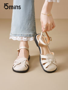 15MINS | Quick Wear Easy Take Off Outdoors Flat Soft Soled Hollow Cage Roman Sandals