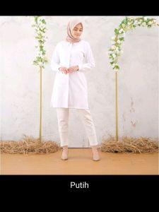 COD - TUNIK KEMEJA TOYOBO PUTIH ELEGAN SIMPEL