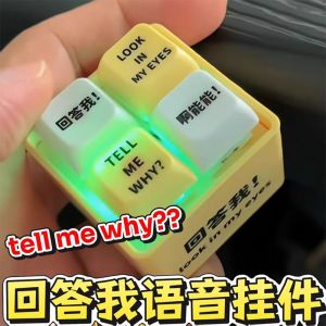 Stress Relief Voice Activated Keychain Toy Small Keyboard Sound And Light up Creative Gift Keychain without Brand Registration