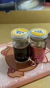 Lens Hera Nâu Sồi Viền Đen 0 - 8 Độ ACORN BROWN Nhập Khẩu Hàn Quốc Kính Áp Tròng Cận 6 Tháng