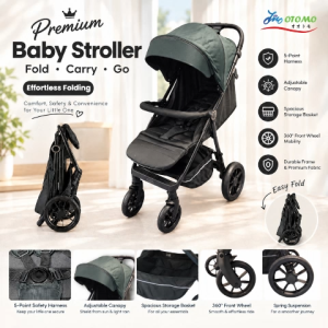 Otomo Premium Luxury Baby Stroller – Auto Quick Fold | Adjustable Recline | Large Rear Wheels