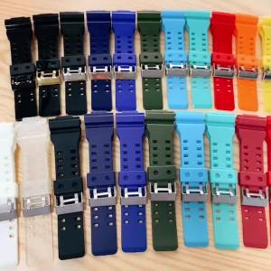 Watch Band for Casio G-SHOCK GA-110 GA-120 GA-140 GA-700 400 GD-110 120 G-8900 GLS-100 Men Resin Silicone Strap Accessories 16mm