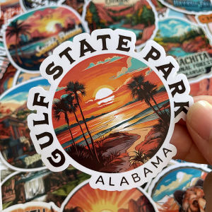 สติ๊กเกอร์แต่งหมวกกันน็อคแบบไม่สติกเกอร์สะท้อนแสงอุทยานแห่งชาติ60ชิ้นที่บังแดดหน้ารถยนต์ดีคอลตกแต่งย้อนยุคสำหรับฮอนด้า KTM จี๊ปโตโยต้าเมอร์เซเดสเบนซ์