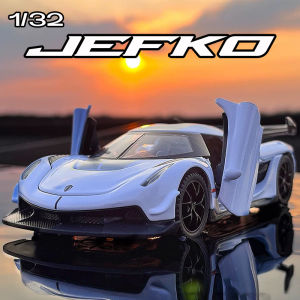 【RUM】1:32 Scale Koenigsegg JEFKO Alloy Car Model Light & Sound Effect Diecast Car Toys for Boys Birthday Gift Kids Toys Car Collection