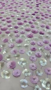 African Heavy Sequins Lace Fabric 2026 High Quality Lace Nigerian Sequins French Tulle Lace Fabric Material For Wedding Dress