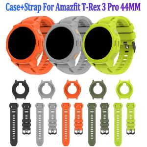 Silicone WatchStrap Band For Amazfit T-Rex 3Pro 44MM SmartWatch Replace WristBand Bracelet For T-Rex 3 Pro 44MM Strap Band & Cas
