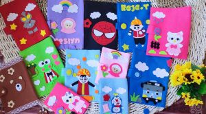 Sampul iqro cover iqro flanel karakter ukuran 15x21cm dan 10x15cm
