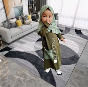 baju gamis bayi perempuan imut Newborn 0-6 bulan 8-18 bulan free hijab dres bayi perempuan