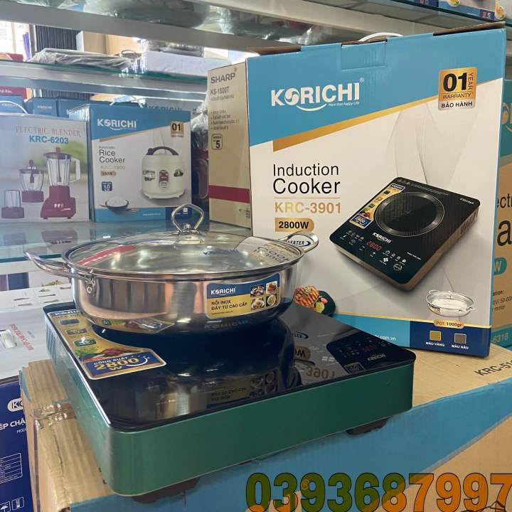 🥰Bếp Từ Đơn KORICHI-KRC-3901 Inverter Tiết Kiệm Điện-8 Chức Năng Nấu Đa ...