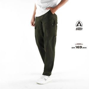 Aerostreet Cargo Panjang Atlas Hijau Army Celana Cargo ECAAA