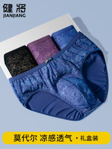 Modale Ice ผ้าไหม ชุดชั้นในสามเหลี่ยมสําหรับผู้ชาย ฤดูร้อน สไตล์ใหม่แบบบาง กางเกงใน ใส่สบาย ระบายอากาศได้ดี ผู้ชาย กางเกงขาสั้น รูปตัว U ดีไซน์