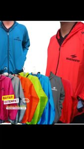 Jaket Parasut Shimano / Waterproof Jacket Sauna Parasit Hoodie Olahraga Running Jogging Pria Wanita