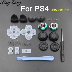 1Set For PS4 JDM-001 011 Controller L1R1 L2R2 Trigger Buttons+3D Analog Joystick +Conductive Rubber Button Pad Screwdriver Kit