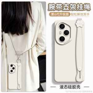 เคสโทรศัพท์มือถือแบบซิลิโคนสำหรับ Honor 400 pro พร้อมสายรัดข้อมือ ป้องกันการตกหล่น ดีไซน์เรียบง่าย สำหรับผู้หญิง