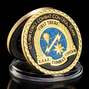 United States Air Force Challenge Coin USAF Combat Control Team Golden Plated Commemorative Coin