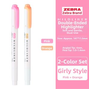 Faint Colored Double Tip Highlighter Pen for Notetaking