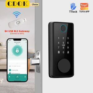 CDOK DS01Tuya/TTlock version smart lock biometric fingerprint unlocking with wired door magnet automatic locking