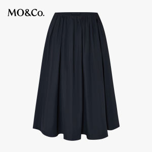 MO&Co. | Silk-Containing Taffeta A-Line Skirt with Side Zipper