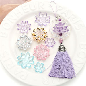 1 Bộ trong suốt Acrylic Hoa sen pha lê hạt hình hoa hạt đệm rời cho vòng tay thủ công Vòng cổ bông tai Keychain Tự Làm Thủ Công Phụ kiện làm đồ trang sức