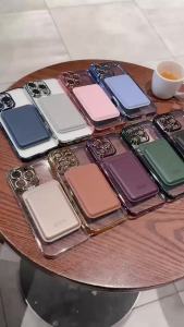 Ốp Điện Thoại Magsafe Wallet Leather Plating Clear Case Cho iPhone 12/13/14/15/16 Pro Max Có Ngăn Đựng Thẻ Bao Da Điện Thoại Cao Cấp Chống Xước Hai Lớp
