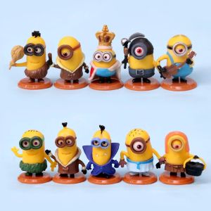 Takara Tomy | kawai Capsule toys 10Pcs/Set Kevin Bob Dave Stuart Otto 3D Eye Despicable Action Figures Classic Toys Xmas Gifts