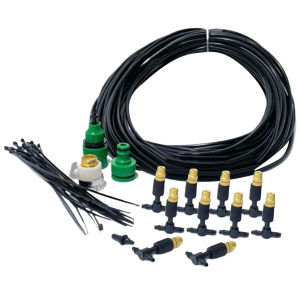 【New Arrival】15M Misting Cooling Nozzle System Brass Atomizer Nozzles Kit Outdoor Misting Cooling System Greenhouse Micro Sprinklers