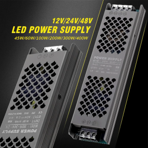 Hunta High Quality Ultra-thin DC 12V 24V 48V LED Power Supply Led Transformer 60W 100W 150W 200W 300W 400W LED Driver Power Adapter 灯带电源驱动器
