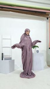 Mukena Lajuran Dewasa Terusan Jumbo Bahan Rayon Adem Tebal Bunga Grasela