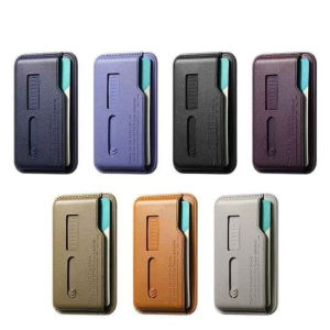 LS | Phone Card Bag Strong Magnetic Macsafe Card Holder Wallet For Magsafe iPhone 17 16 Pro Max Samsung With Finger Ring Wrist Strap