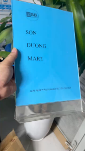Menu thực đơn mica dọc đế trắng tam giác các cỡ A4 A5 A6 tiện lợi cho cơ quan và doanh nghiệp