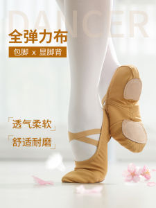 Womens Ballet Dance Shoes Soft Bottom Elastic Fabric Practice Shoes Childrens Professional Cat Claw Soft Bottom Ballet Shoes