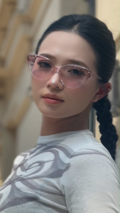 Kính Mắt Mèo VIETPASSION Thời Trang Nữ Có Thể Cắt Kính Cận Màu Ombre | VA MEGANET QQ7019