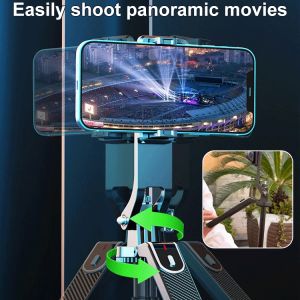 【อัพเกรดระบบป้องกันการสั่นไหว】 ไม้เซลฟี่บลูทูธแบบ 4 ขา พร้อมหัวหมุน ถือด้วยมือได้ รีโมทบลูทูธ Selfie Stick ไม้เซลฟี่บลูทูธLED