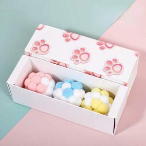 [SG Seller] Cat Macaron Color Plush Ball With Bell | Cat Plush Toy