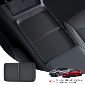 YZ For Tesla Model 3 Y Juniper Highland 2025 Center Console Trays Drink Food Table Desk Plate Car Armrest Storage Box Organizer
