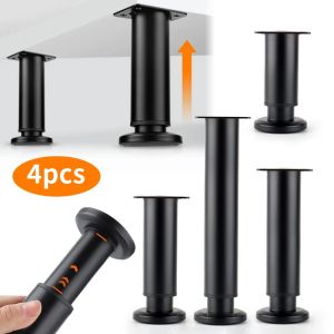 4pcs adjustable height furniture support legs black telescopic table legs used for tables bed frames TV cabinets sofas