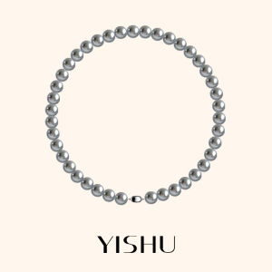 YISHU | Platinum Gray Pearl Necklace 10mm