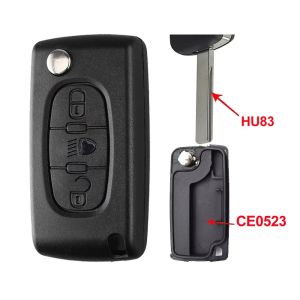 Flip Remote Car Key Shell Case Cover HU83 VA2 For Citroen C2 C3 C4 C5 C6 Xsara Berlingo For Peugeot 207 307 308 407 607 807