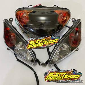 sepaket reflektor custom lampu depan mio lama + sen mio model mx custome smoke oren mio lama mio sporty