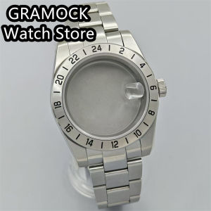 GRAMOCK 39mm 24 Hour GMT Watch Case For NH34 NH35 NH36 ETA2824 PT5000 Movement Sapphire Glass Explorer Watches Accessories