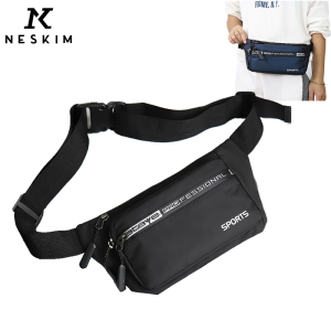 NESKIM Waist Bag Waterproof Pouch Bag Men Fashion Outdoor Sports Belt Bag Oxford Cloth Sling Bag Men Casual Crossbody Bag Lightweight Shoulder Bag