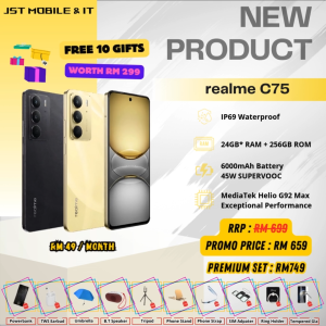 [BUY 1 FREE 10] realme C75 | 24GB* RAM + 256GB ROM | IP69 Waterproof| 50MP AI Camera | 6000mAh Battery | 45W SUPERVOOC