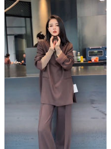 Elegant Autumn Winter Outfit High Waist A-Line Skirt And Shirt Set Korean Style Polyester Fiber Long Sleeve round Neck Dress