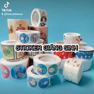 HOTIS 20 MẪU - Sticker nhãn dán Giáng Sinh Noel niêm phong trang trí hộp quà