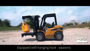 DOUBLE GREAT MAINAN KOLEKSI FORKLIFT REMOTE TRUCK GARPU KONSTRUKSI MUSIK SUARA