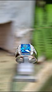 Cincin batu topaz ring titanium super