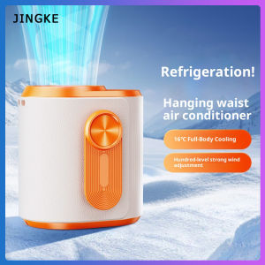 Portable waist hanging fan 3600mAh portable waist clip fan USB rechargeable mini fan high-speed digital display turbo fan neck hanging fan