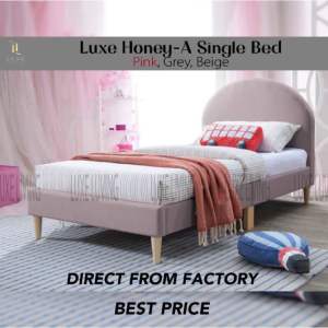 LUXE: Honey Single / Super Single Bed Frame / Katil Single [Pink/ Turquoise/ Grey/ Beige]